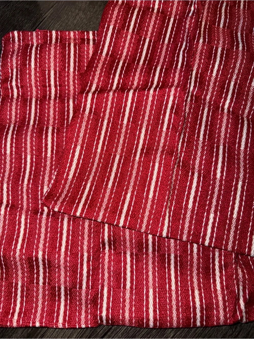 Red Striped Decorative Throw Pillow Cover Set